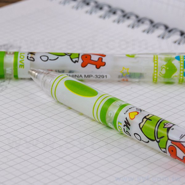 自動鉛筆-彩色網印環保禮品筆-透明筆管廣告筆-採購訂製贈品筆-8534-5
